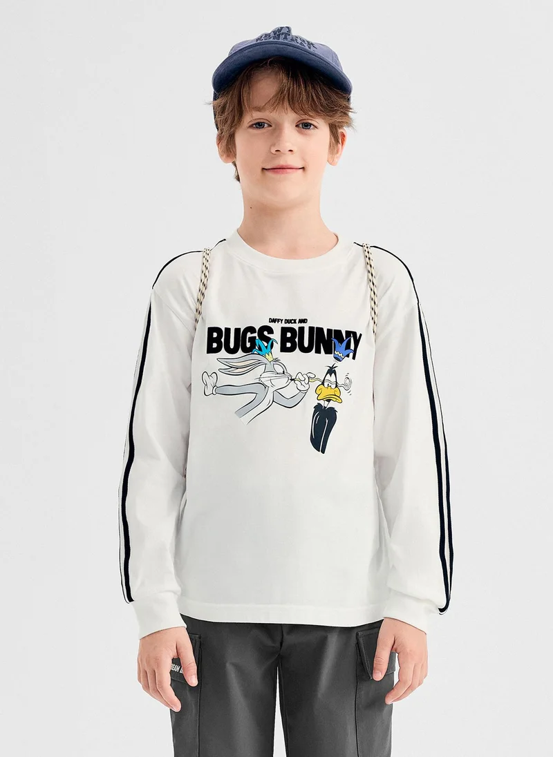 Balabala Boy Kids Round v-neck long-sleeved T-shirt