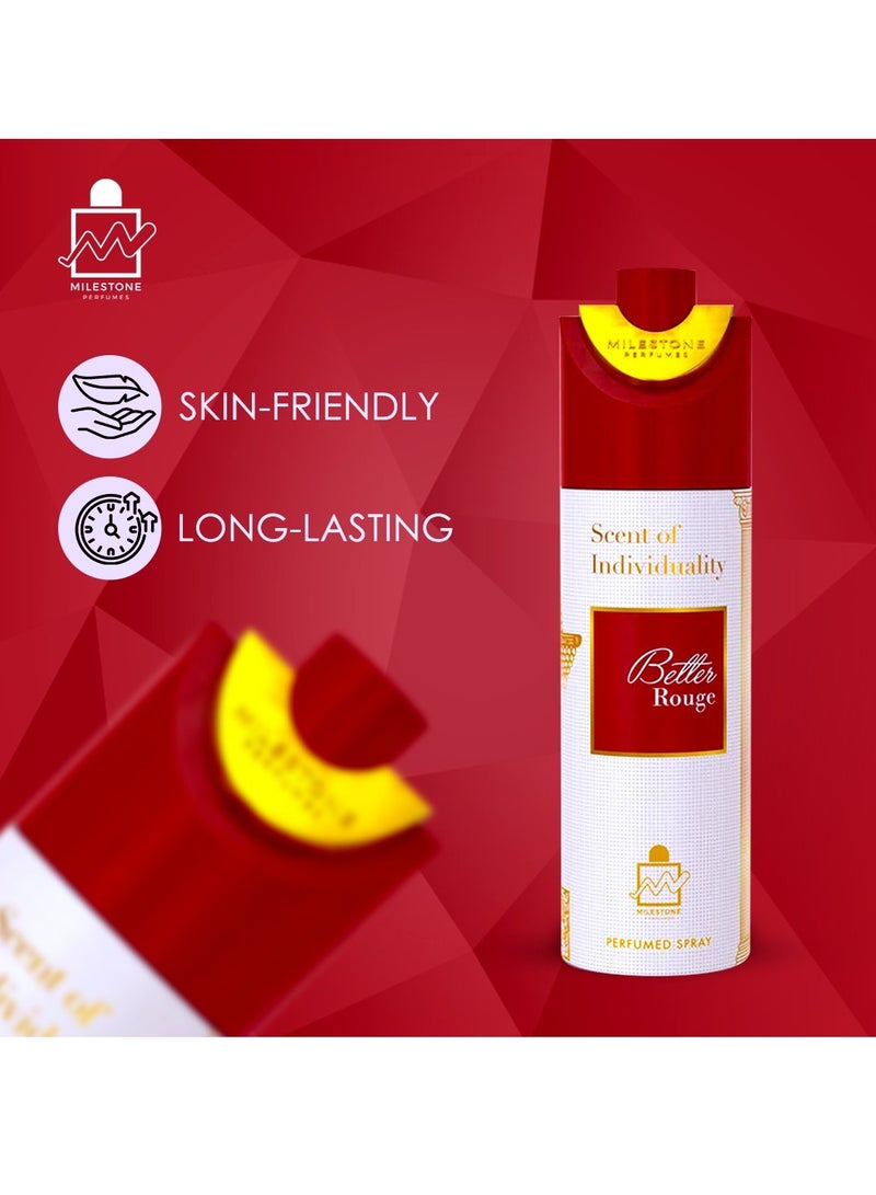 Milestone Better Rouge Pour Femme Perfumed Spray 200ml - Image 3