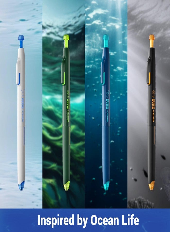 WRITECH Retractable Gel Ink Pens: 8ct Black Ink 0.5mm Fine Point Tip Click Pen for Smooth Writing Journaling Note Taking Sketching No Smudge & Smear - Image 5
