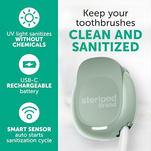 Steripod مشبك معقم فرشاة الأسنان المحمولة من ستيريبود، يقلل من الكائنات الدقيقة الضارة، قابل لإعادة الشحن، حكيم، 1 قطعة - Image 4