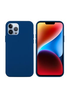 AKSESORY iPhone 12 Pro Blue Silicone Case (6.1”) – Soft Touch Shockproof Cover, Slim Fit Anti-Scratch Protective Phone Case, Durable Silicone Back Case  - Image 1