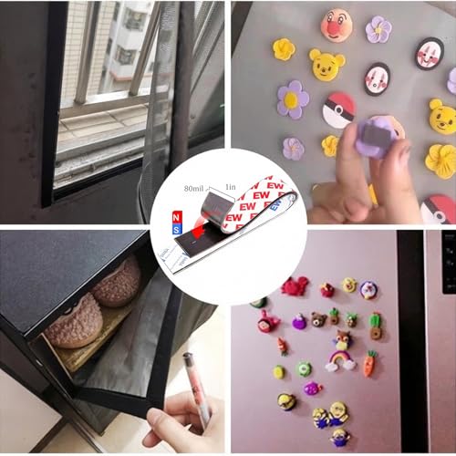 JINGZHAN A+B Magnetic Tape Strips with Adhesive,4 Pack(1" x 12") Flexible Magnet Strips for DIY Crafts,Fridge & Whiteboard Organization,Lightweight Hold,Rig Strips Magnetic for Home & Office Use - Image 4