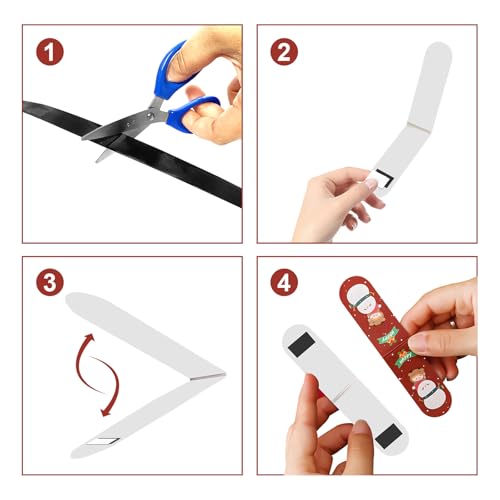 JINGZHAN A+B Magnetic Tape Strips with Adhesive,4 Pack(1" x 12") Flexible Magnet Strips for DIY Crafts,Fridge & Whiteboard Organization,Lightweight Hold,Rig Strips Magnetic for Home & Office Use - Image 5