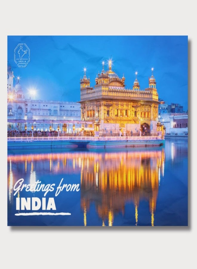 VERYFIRSTTALE India Postcards | Greetings From India - Golden Temple Postcard | Pack of 5 | Postcards of India | Indian Souveniers | Glossy Finish | 14 cms x 10.7 cms with FREE Envelopes - Image 2