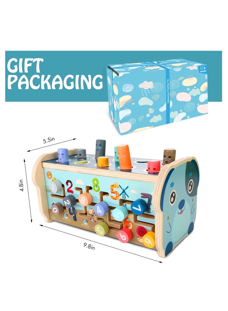 Pounding Toys for Toddler Early Development Toys Grasping Handle Wooden Hammering Ball Game Box For Kids Educational Toy Colorful Puzzle Numbers Box Musical Toy with Xylophone Toys for Boys and Girls Ages 3-5 Birthday Gift - Image 2