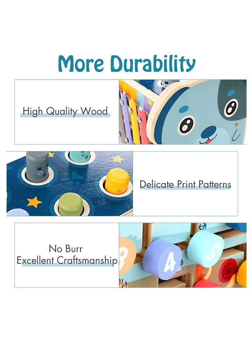 Pounding Toys for Toddler Early Development Toys Grasping Handle Wooden Hammering Ball Game Box For Kids Educational Toy Colorful Puzzle Numbers Box Musical Toy with Xylophone Toys for Boys and Girls Ages 3-5 Birthday Gift - Image 4