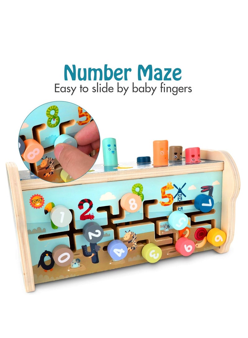Pounding Toys for Toddler Early Development Toys Grasping Handle Wooden Hammering Ball Game Box For Kids Educational Toy Colorful Puzzle Numbers Box Musical Toy with Xylophone Toys for Boys and Girls Ages 3-5 Birthday Gift - Image 3