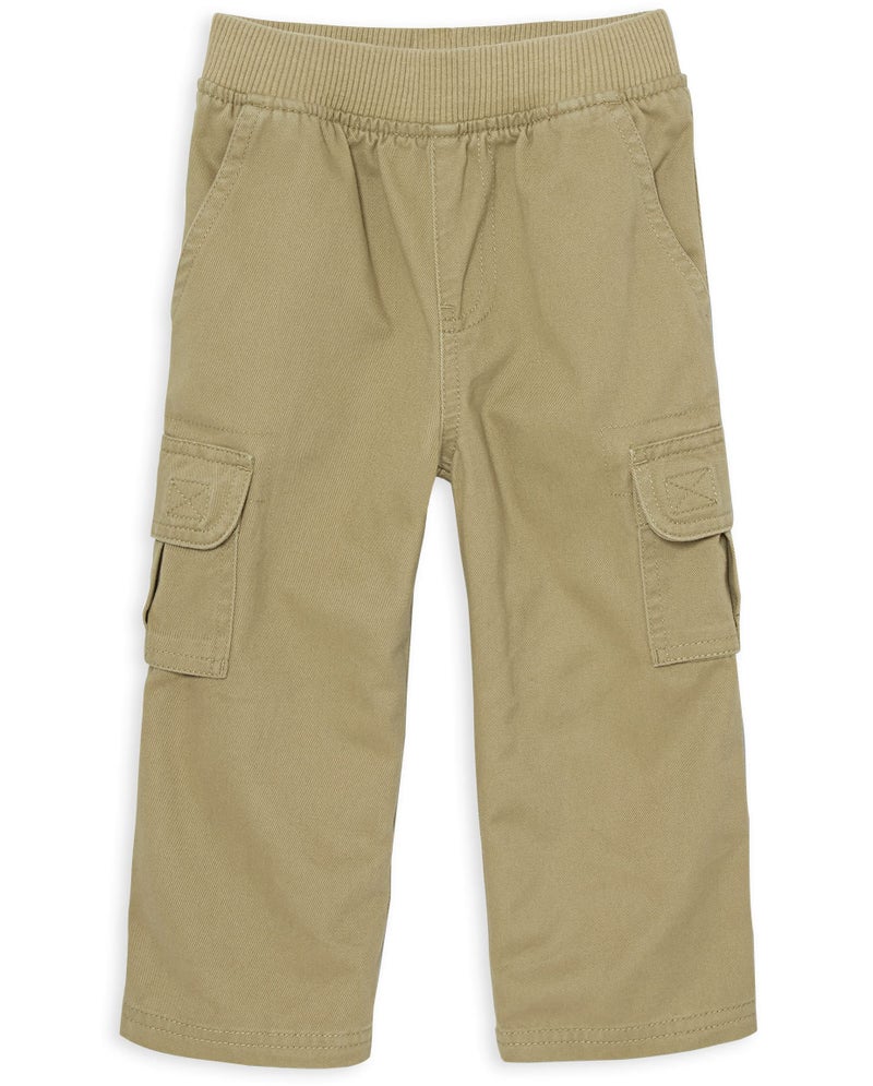 The Children's Place Baby Boys and Toddler Boys Pull On Cargo Pants, Flax, 3T - Image 5