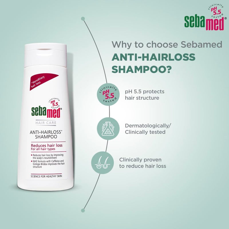 Sebamed Anti Hairloss ShampoopH 55 Clinically proven to Reduce Hairloss  NHE Formula Caffeine  Dermatologically  clinically tested  200ml - Image 5