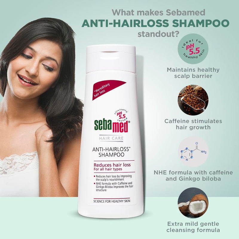 Sebamed Anti Hairloss ShampoopH 55 Clinically proven to Reduce Hairloss  NHE Formula Caffeine  Dermatologically  clinically tested  200ml - Image 4