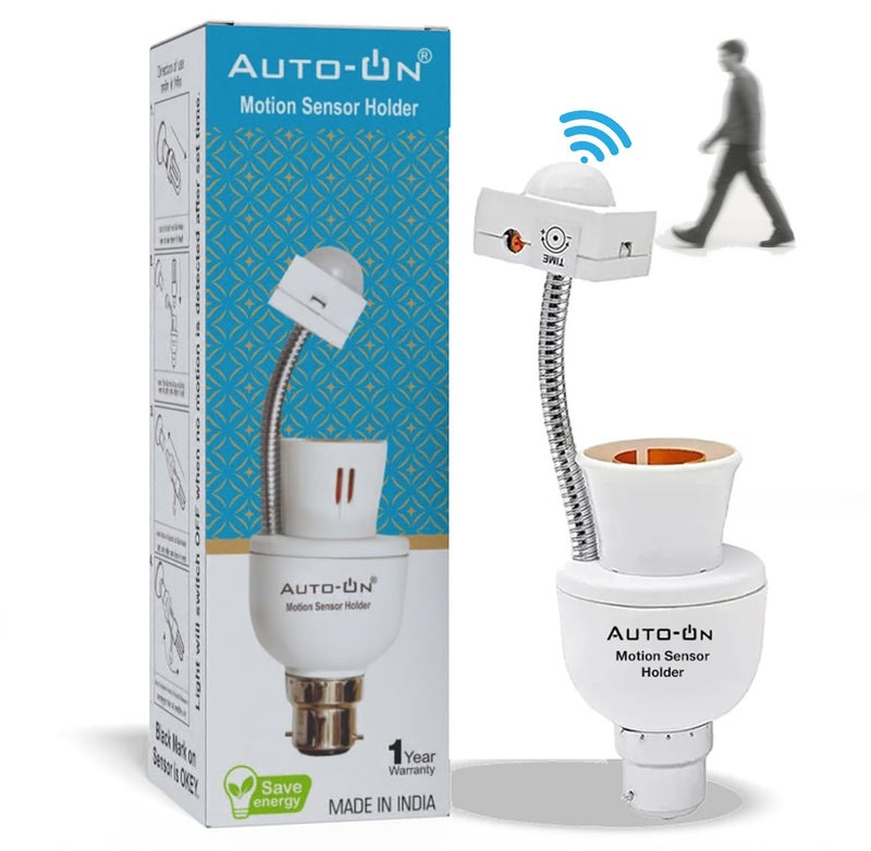 Auto-ON Motion Sensor Bulb Holder (Converts Any Bulb to Automatic) (Electricity Saver) (No Day/Night Sensing) (One Year Waranty)- Pack of 1 - Image 1