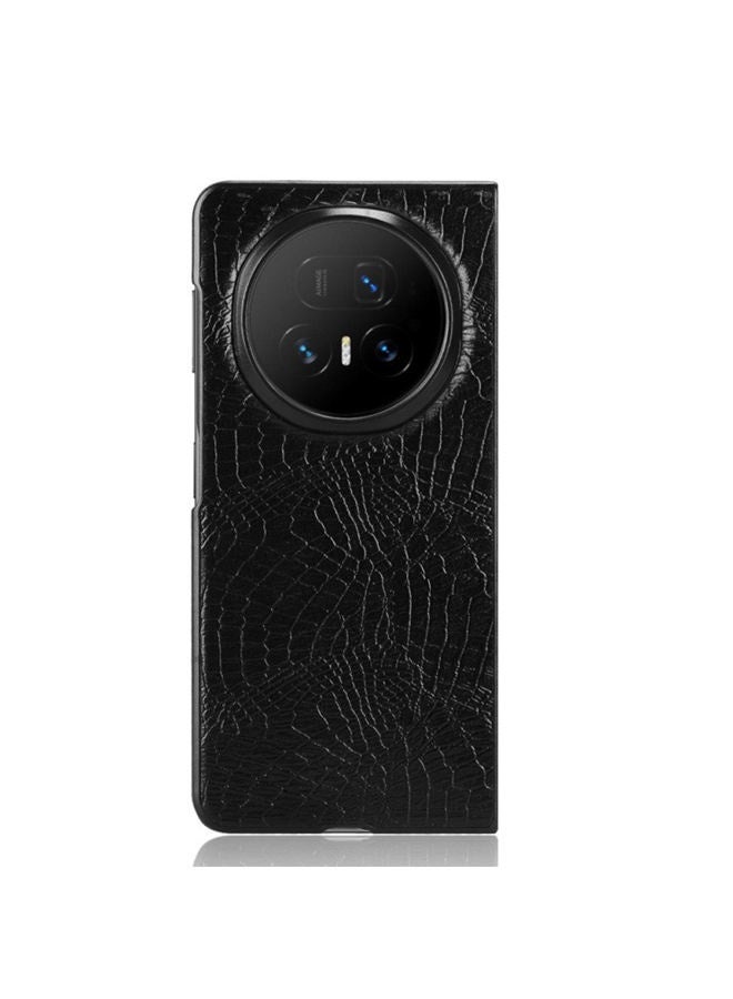 Case for Honor Magic V5，Leather Folding Case， Raised Camera Lens Protection，Ultra-Light Thin，Shockproof Honor Magic V5 Cover，Comfortable Touch，Black - Image 5