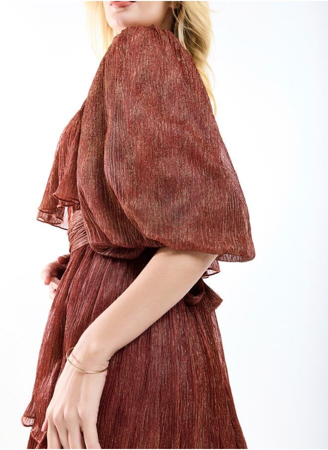 House of Moda Tiered Copper Dress - Image 3