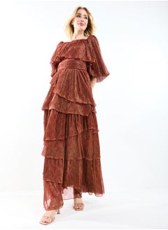 House of Moda Sweetheart Neck Layered Tiered Maxi Dress by Styli  - Image 5
