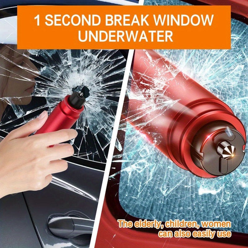 Car Window Breaker Safety Hammer 2-in-1 Seat Belt Cutter Emergency Escape Tool for Land and Underwater Black 3pcs - Image 3