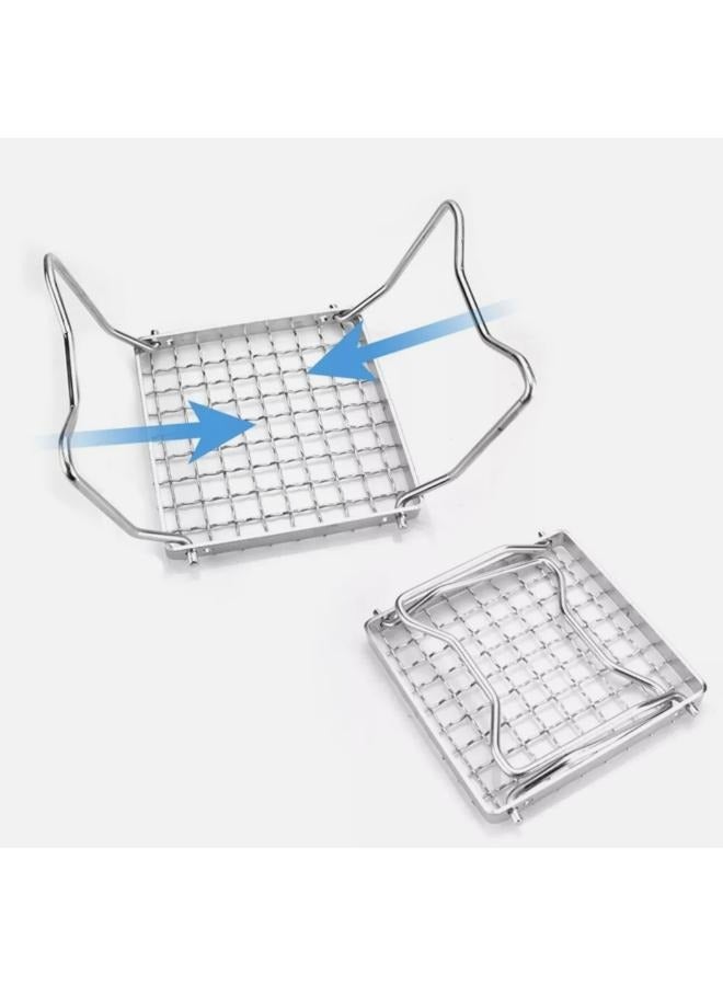 BBQ Grill Foldable Barbecue Rack Stove Camping Grate Gas Stand Outdoor Cooking - Image 3