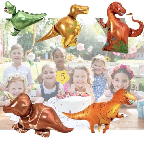 FI - FLICK IN 5 Pcs Dinosaur Theme Birthday Decoration items for Kids, Baby Shower, Jungle Safari Party, Jurassic Theme Dinosaur Party Decorations Supplies(Pack of 5, Multicolor) - Image 3