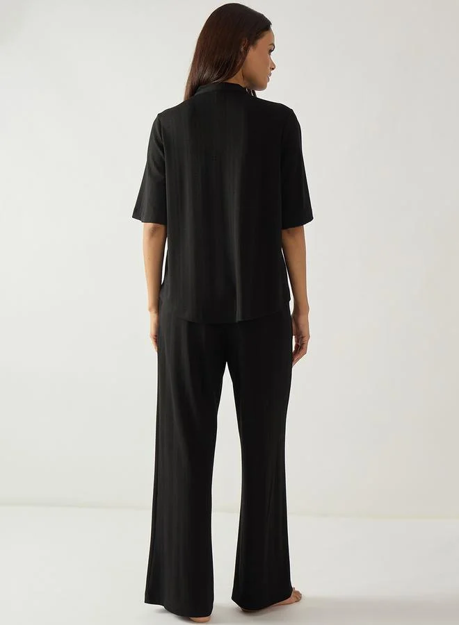 Femmella Women Textured Jersey Top and Pants Lounge Set