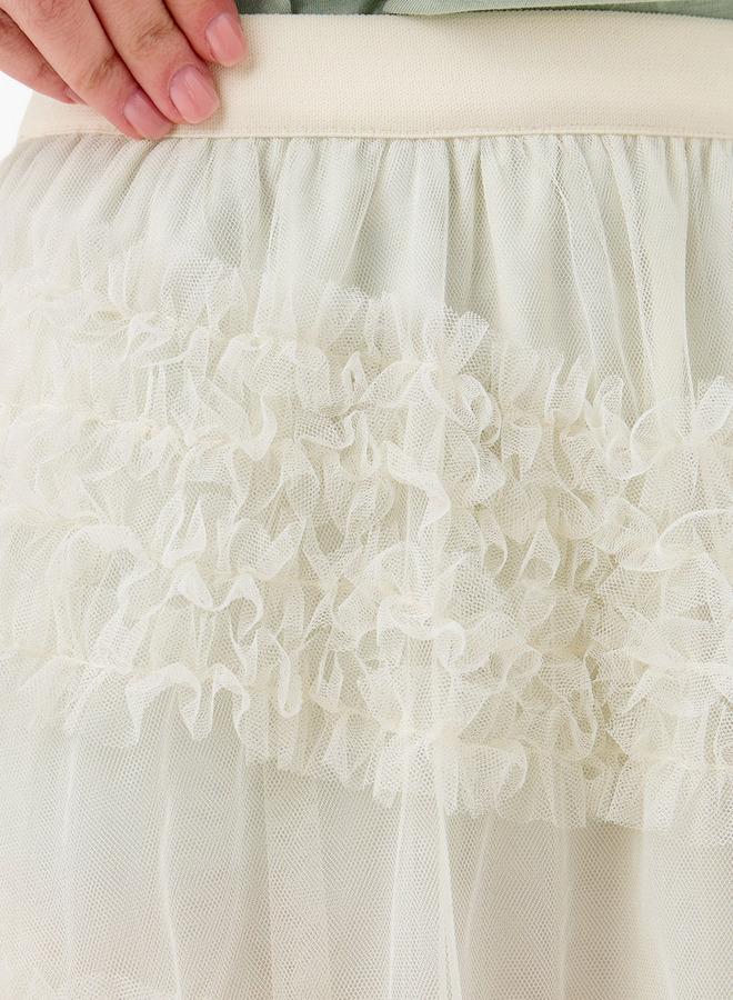 تواكستريمز تنورة ماكسي بكشكشة وخصر مطاطي - Image 4