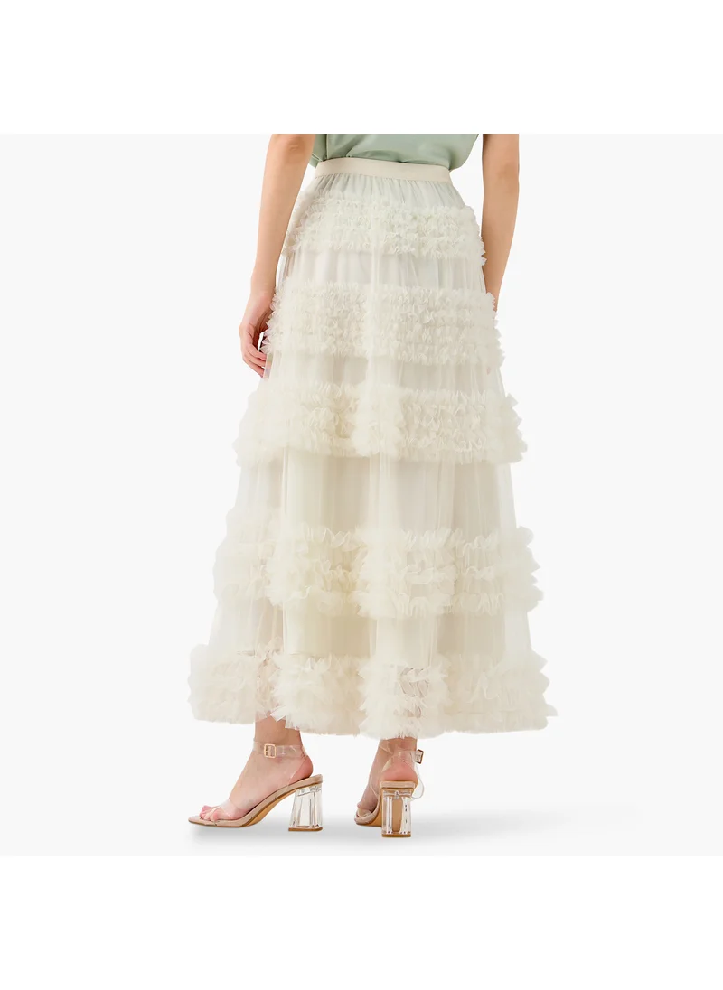 2Xtremz 2Xtremz Ruffle Detail Maxi Skirt with Elasticated Waistband