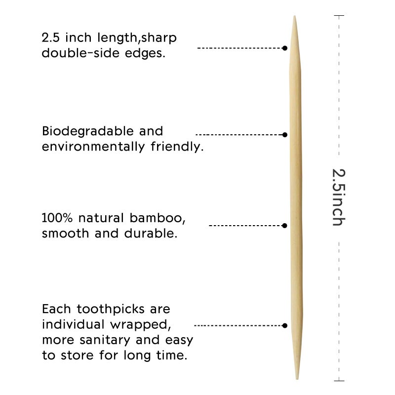 BLUETOP BLUE TOP Wood Bamboo Individually Cello Wrapped Toothpicks 2.5Inch Pack 1000 High-class Appetizer Picks Sturdy Food Pick for Appetizers Cocktails Fruit Olive picks. - Image 3