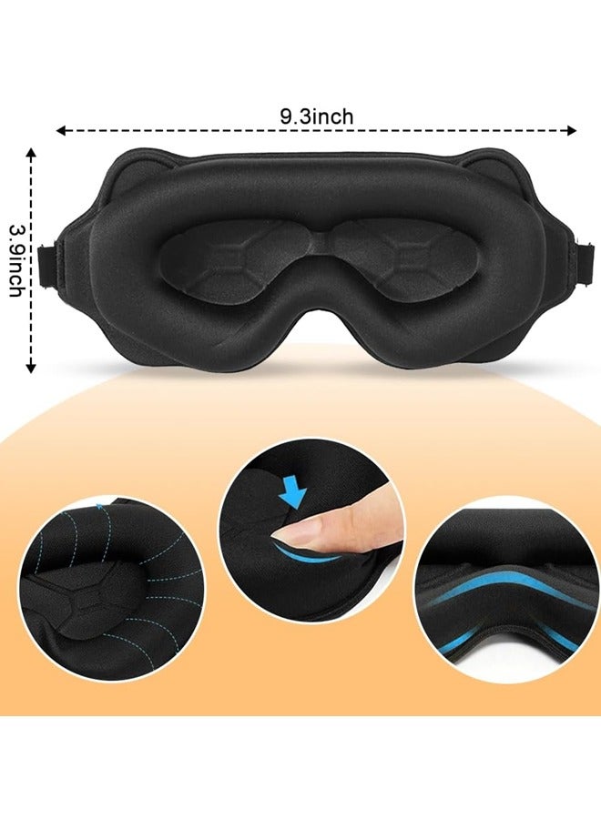 VibeHome Sleep Eye Mask,3D Contoured Cup No Pressure Sleep Mask with Adjustable Strap,Blackout Eye Mask,Ultra-Thin Sides Breathable Lightweight Soft Eye Cover for Men Women Home Travel Airplane Office Nap  - Image 2