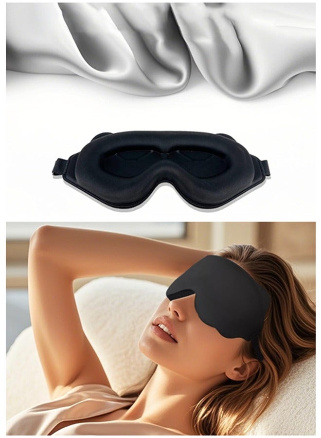 VibeHome Sleep Eye Mask,3D Contoured Cup No Pressure Sleep Mask with Adjustable Strap,Blackout Eye Mask,Ultra-Thin Sides Breathable Lightweight Soft Eye Cover for Men Women Home Travel Airplane Office Nap  - Image 5