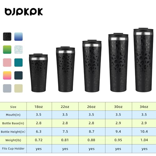 BJPKPK 18oz Insulated Tumbler With lid And Straw Stainless Steel Tumblers Travel Coffee Mug Reusable Thermal Cup,Black Leopard - Image 5