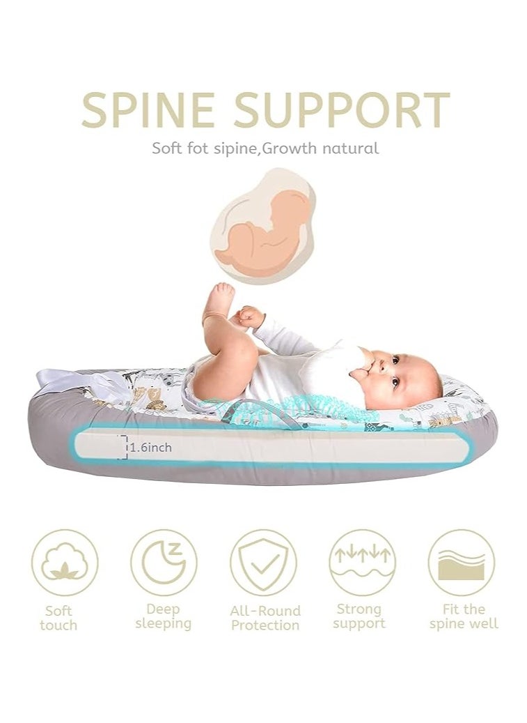 Moro Moro Cotton Baby Nest with Full Zipper – Adjustable & Portable for Newborns  - Image 3