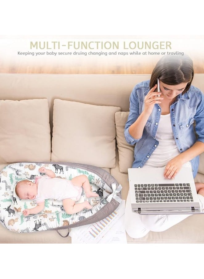 Moro Moro Cotton Baby Nest with Full Zipper – Adjustable & Portable for Newborns  - Image 5
