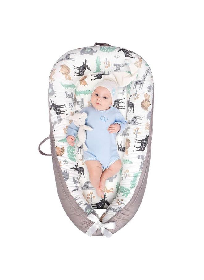 Moro Moro Cotton Baby Nest with Full Zipper – Adjustable & Portable for Newborns  - Image 1