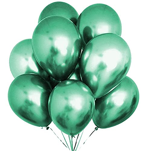 flavouredlove Colorful Metallic HD Party Balloons for Birthday Anniversary Baby Shower (Pack of 100, Dark Green) - Image 2