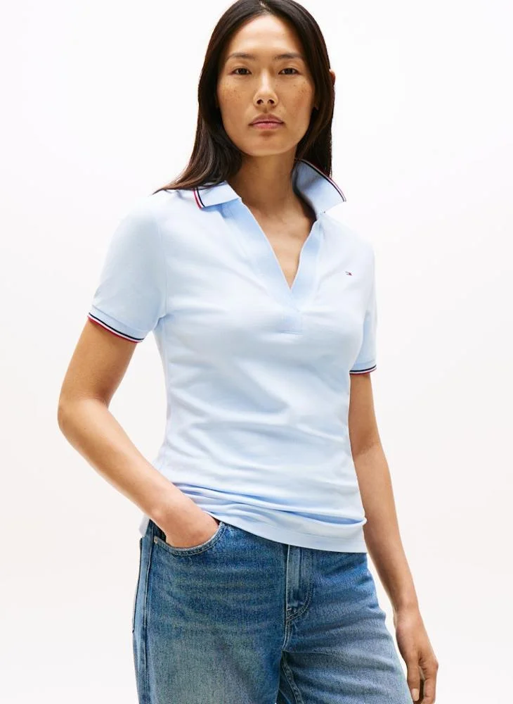 تومي هيلفيغر 1985 TIPPING SLIM OPEN Short sleeve POLO