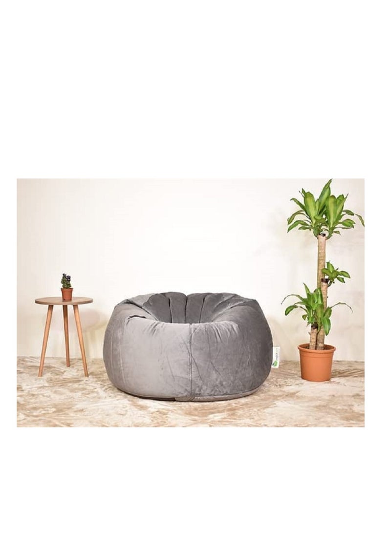 ANDERSON Ultra Soft Large Luxury Velvet Bean Bag Chair Filling with Beans Highly Comfortable Suitable For Kids And Adults Grey Colour - Image 3