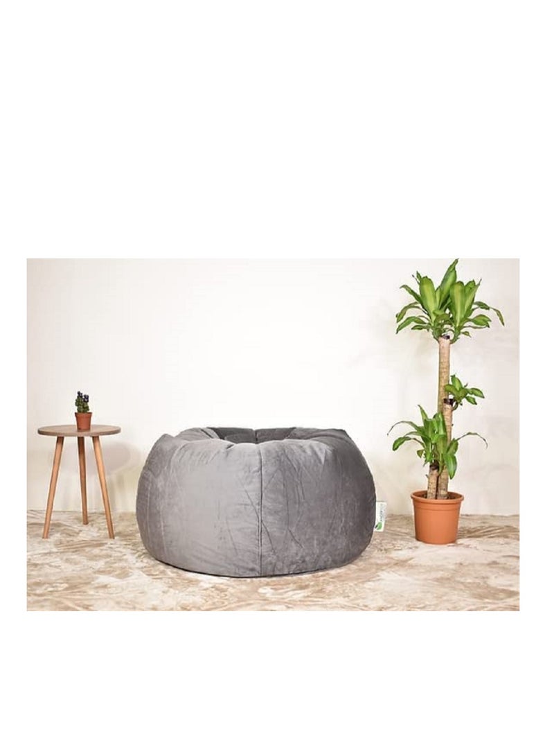 ANDERSON Ultra Soft Large Luxury Velvet Bean Bag Chair Filling with Beans Highly Comfortable Suitable For Kids And Adults Grey Colour - Image 2