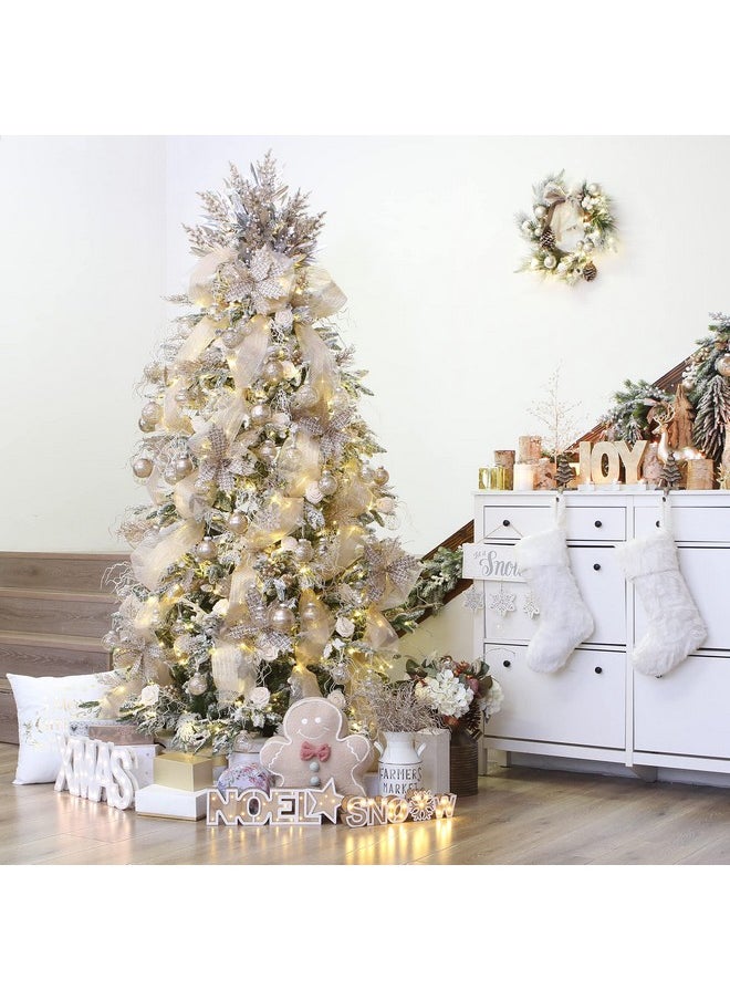 Sea Team Sea Team 60mm/2.36" Shatterproof Clear Plastic Christmas Ball Ornaments Set with Glitter Painting, Transparent, See-Through, Crystal Baubles, Xmas Tree Decorations (30 Counts, Champagne)  - Image 5