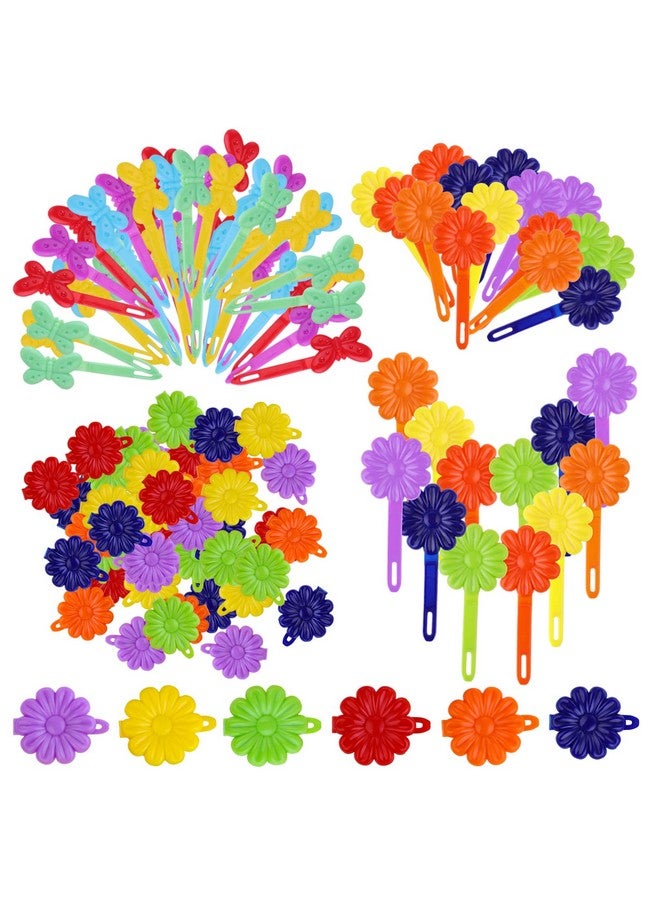 Yolev 76 Pieces Self Hinge Hair Barrettes Plastic Hair Barrettes Hair Clip Pins Cartoon Design Hairpin Colorful Cute Hair Barrette Hair Clip Flower Bow Hair Barrettes For Girls (Random Color) - Image 1