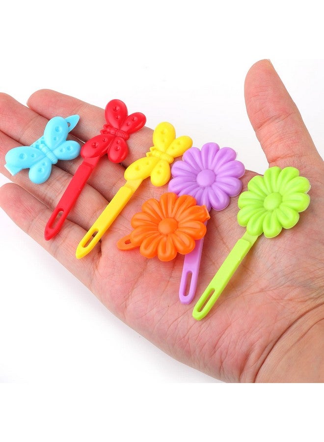 Yolev 76 Pieces Self Hinge Hair Barrettes Plastic Hair Barrettes Hair Clip Pins Cartoon Design Hairpin Colorful Cute Hair Barrette Hair Clip Flower Bow Hair Barrettes For Girls (Random Color) - Image 5