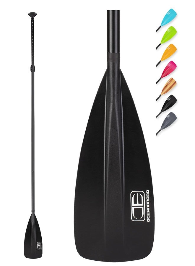 مجداف OCEANBROAD SUP - مجداف قابل للتعديل للتجديف وقوفاً على الألواح وقوارب الكاياك، عمود من سبائك الألومنيوم قابل للتعديل من 68 إلى 84 بوصة، 3 قطع، أسود - Image 1