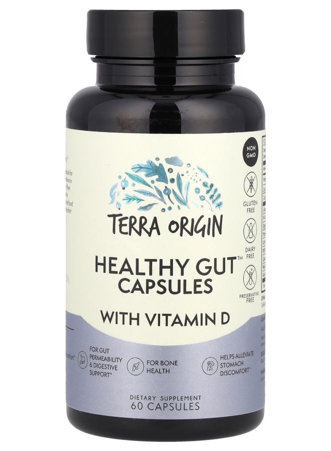 Terra Origin Healthy Gut Capsules with Vitamin D 60 Capsules