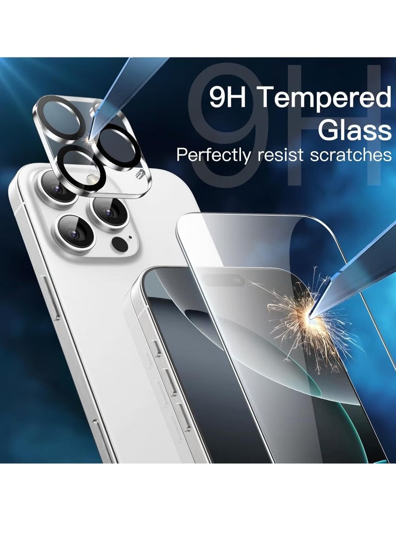 JAJEEK iPhone 16 Pro Max Case with 2 Pack Tempered Glass Screen Protectors & 2 Camera Lens Protectors – Non-Yellowing Shockproof Bumper Protective Case Cover for Apple iPhone 16 Pro Max 6.9 inch - Image 3