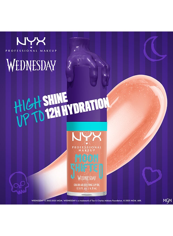 NYX PROFESSIONAL MAKEUP Wednesday Color-Shifting Lip Oil, Moon Shifted, Lip Oil, 12H Hydration, High-shine Finish - Image 3