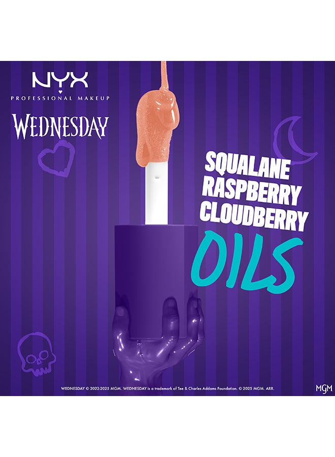 NYX PROFESSIONAL MAKEUP Wednesday Color-Shifting Lip Oil, Moon Shifted, Lip Oil, 12H Hydration, High-shine Finish - Image 5