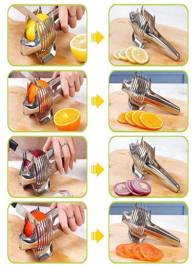 KAYCROWN Tomato Slicer Lemon Cutter Holder for Slicing, Stainless Steel Onion Slicer Holder for Slicing, Vegetable Cutter for Tomato, Lemon - Image 4
