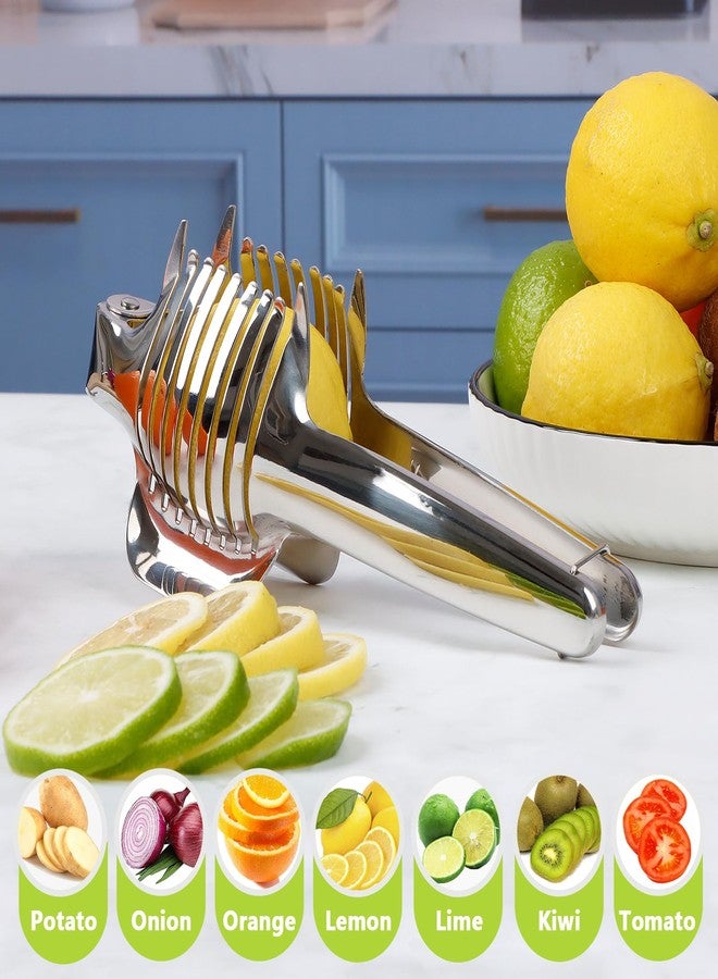 KAYCROWN Tomato Slicer Lemon Cutter Holder for Slicing, Stainless Steel Onion Slicer Holder for Slicing, Vegetable Cutter for Tomato, Lemon - Image 2