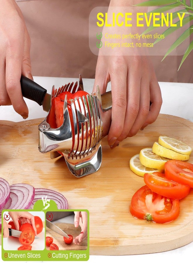 KAYCROWN Tomato Slicer Lemon Cutter Holder for Slicing, Stainless Steel Onion Slicer Holder for Slicing, Vegetable Cutter for Tomato, Lemon - Image 3