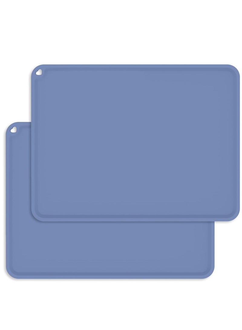 Silicone Toddler Placemat Baby Placemats Durable Food Grade Silicone With Non Slip Suction Reusable Children’s Dining Food Mat for Kids 2 Pack - Image 1
