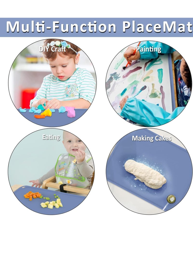 Silicone Toddler Placemat Baby Placemats Durable Food Grade Silicone With Non Slip Suction Reusable Children’s Dining Food Mat for Kids 2 Pack - Image 5