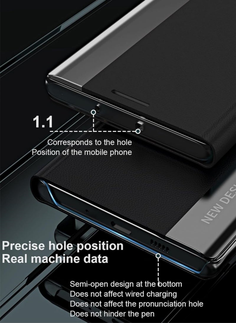 Adando Flip Case for Samsung Galaxy S26 Ultra, Thin PU Leather Business Flip Folio Cover with Kickstand, Slim Full Body Protective Phone Case for Samsung S26 Ultra (Black) - Image 4