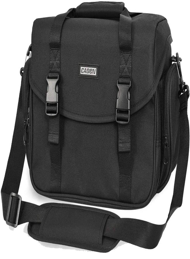 CADeN Camera Bag Case Shoulder Messenger Bag with Tripod Holder Compatible for Nikon, Canon, Sony, DSLR SLR Mirrorless Cameras Waterproof Black - Image 1